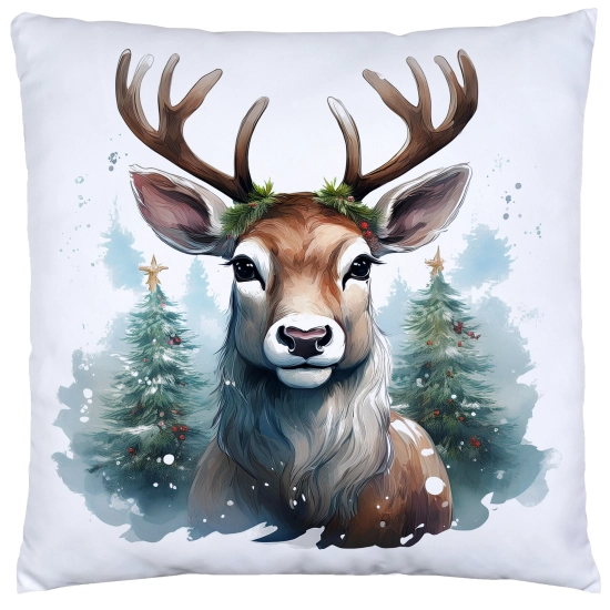 POSZEWKA DEKORACYJNA 40x40 JASIEK OZDOBNA ZIMOWA ŚWIĄTECZNA JELEŃ RENIFER