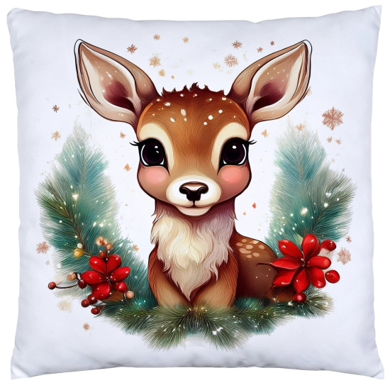 POSZEWKA DEKORACYJNA ŚWIĄTECZNA VELVET 40x40 WELUROWA ZIMOWA JELEŃ RENIFER
