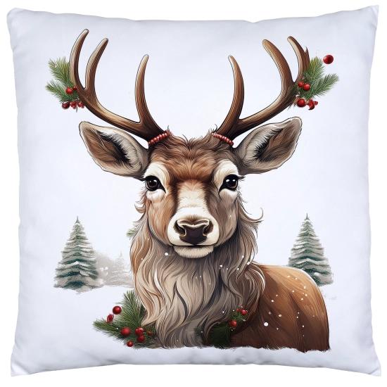 PODUSZKA DEKORACYJNA 40X40 ŚWIĄTECZNA PREZENT ZIMOWA OZDOBNA ŚWIĘTA RENIFER