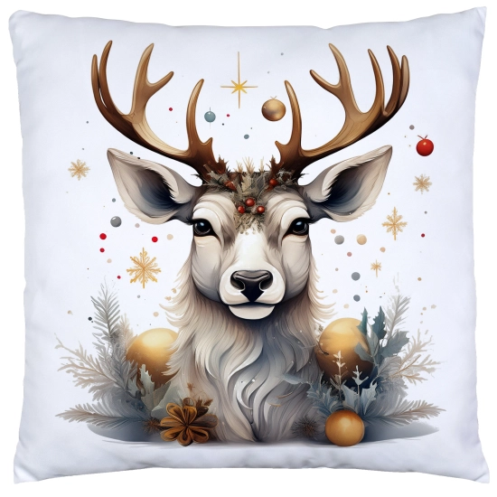 PODUSZKA DEKORACYJNA 40X40 ŚWIĄTECZNA PREZENT ZIMOWA OZDOBNA ŚWIĘTA RENIFER