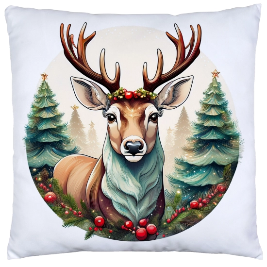 POSZEWKA DEKORACYJNA 40x40 JASIEK OZDOBNA ZIMOWA ŚWIĄTECZNA JELEŃ RENIFER
