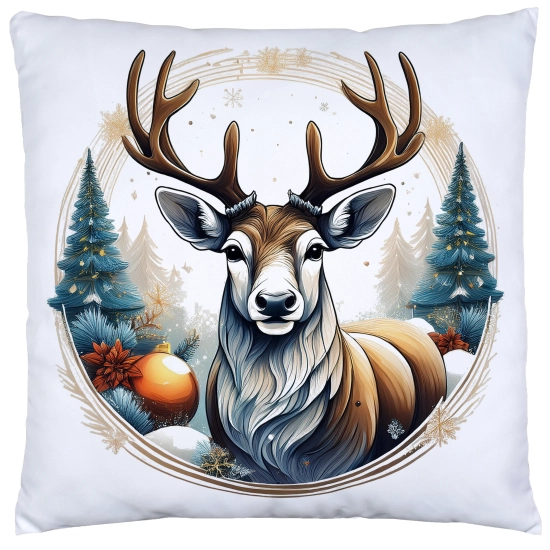 POSZEWKA DEKORACYJNA 40x40 JASIEK OZDOBNA ZIMOWA ŚWIĄTECZNA JELEŃ RENIFER