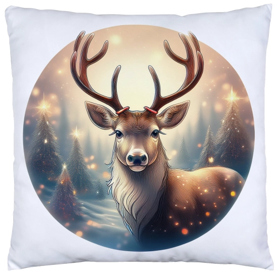 POSZEWKA DEKORACYJNA ŚWIĄTECZNA VELVET 40x40 WELUROWA ZIMOWA JELEŃ RENIFER