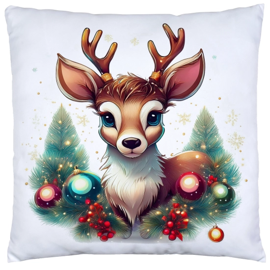 POSZEWKA DEKORACYJNA 40x40 JASIEK OZDOBNA ZIMOWA ŚWIĄTECZNA JELEŃ RENIFER