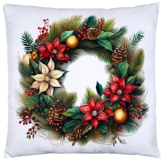 POSZEWKA DEKORACYJNA ŚWIĄTECZNA VELVET 40x40 WELUROWA ZIMOWA JELEŃ RENIFER