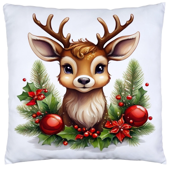 PODUSZKA DEKORACYJNA 40X40 ŚWIĄTECZNA PREZENT ZIMOWA OZDOBNA ŚWIĘTA RENIFER