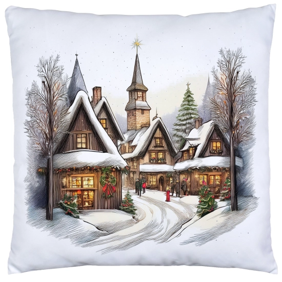 POSZEWKA DEKORACYJNA 40x40 JASIEK OZDOBNA ZIMOWA ŚWIĄTECZNA JELEŃ RENIFER