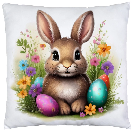 POSZEWKA WELUROWA WIELKANOCNA 40x40 JASIEK  WIOSENNA DEKORACYJNA ZAJĄC