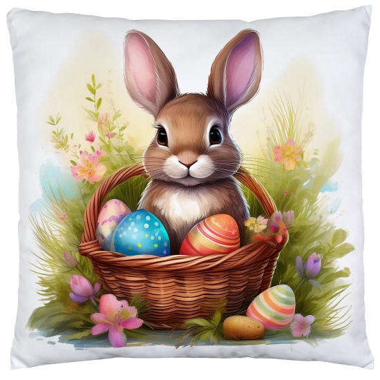 POSZEWKA WELUROWA WIELKANOCNA 40x40 JASIEK  WIOSENNA DEKORACYJNA ZAJĄC