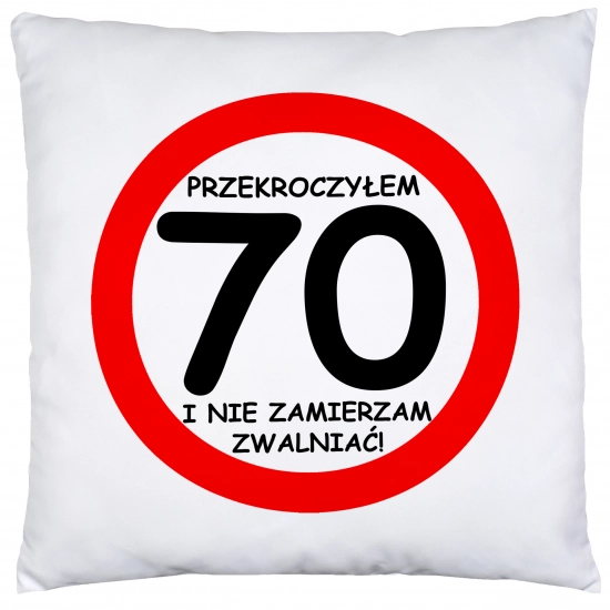 PODUSZKA 40x40 PREZENT URODZINY 70 SIEDEMDZIESIĄTKĘ