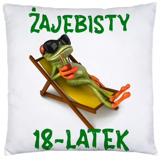 PODUSZKA 40x40 PREZENT URODZINY 18 OSIEMNASTKĘ