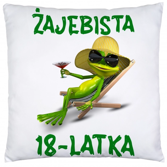 PODUSZKA 40x40 PREZENT URODZINY 18 OSIEMNASTKĘ