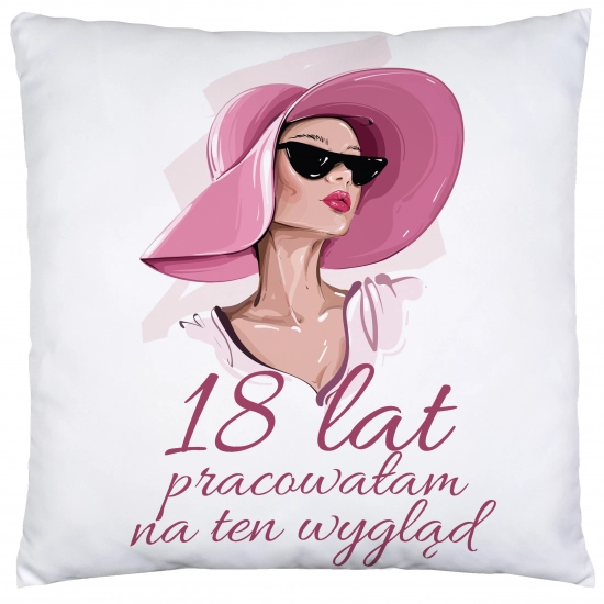 PODUSZKA 40x40 PREZENT URODZINY 18 OSIEMNASTKĘ