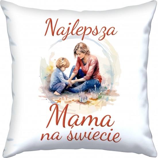 PODUSZKA 40x40cm DLA MAMY Z NADRUKIEM JASIEK NA PREZENT DZIEŃ MATKI MAMA