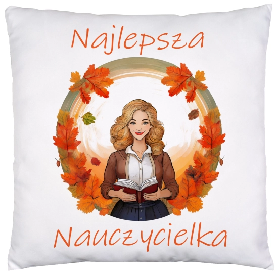 PODUSZKA 40x40 DZIEŃ NAUCZYCIELA WYCHOWAWCA PREZENT NAUCZYCIEL JASIEK NAUCZYCIELKA POLSKIEGO MATEMATYKI