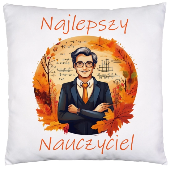 PODUSZKA 40x40 DZIEŃ NAUCZYCIELA WYCHOWAWCA PREZENT NAUCZYCIEL JASIEK NAUCZYCIELKA POLSKIEGO MATEMATYKI