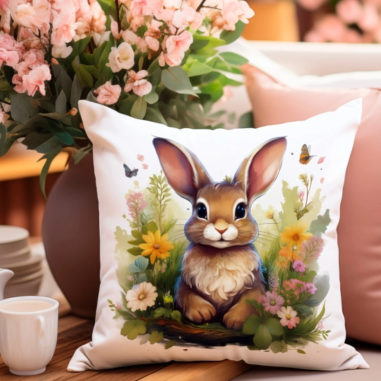 POSZEWKA WIELKANOCNA 40x40 JASIEK WIELKANOC WIOSENNA DEKORACYJNA ZAJĄC