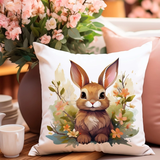PODUSZKA WIOSENNA WIELKANOCNA 40x40 JASIEK WIELKANOC DEKORACYJNA KRÓLIK