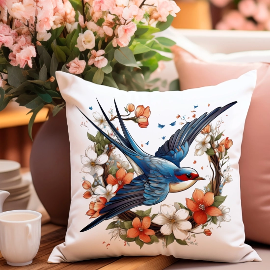 PODUSZKA WIOSENNA WIELKANOCNA 40x40 JASIEK WIELKANOC DEKORACYJNA PTAK