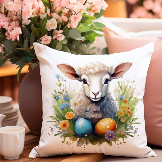 POSZEWKA WIELKANOCNA 40x40 JASIEK WIELKANOC WIOSENNA DEKORACYJNA BARANEK