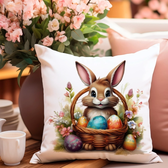 PODUSZKA WIOSENNA WIELKANOCNA 40x40 JASIEK WIELKANOC DEKORACYJNA ZAJĄC