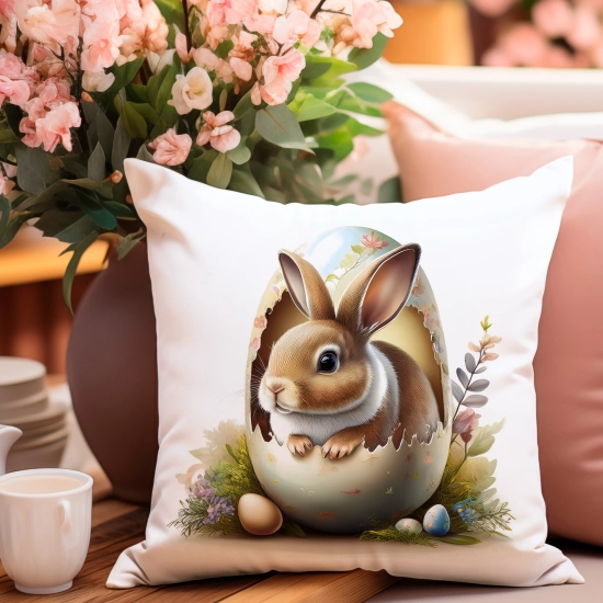 PODUSZKA WIOSENNA WIELKANOCNA 40x40 JASIEK WIELKANOC DEKORACYJNA ZAJĄC