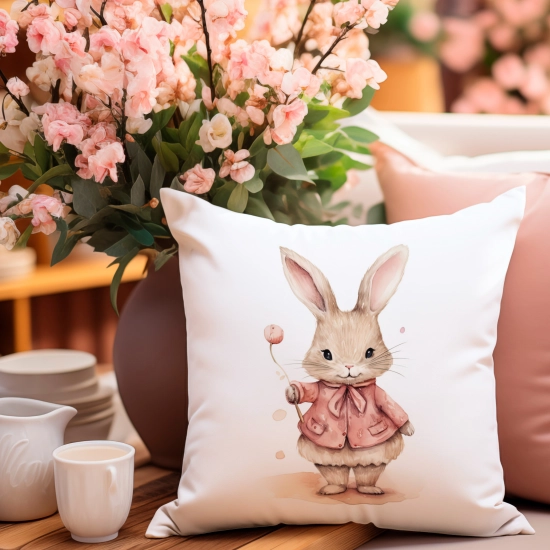 PODUSZKA WIELKANOCNA 40x40 JASIEK WIELKANOC ZAJĄC PISANKI KRÓLIK ŚWIĄTECZNA