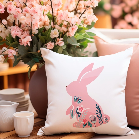 PODUSZKA WIELKANOCNA 40x40 JASIEK WIELKANOC ZAJĄC PISANKI KRÓLIK ŚWIĄTECZNA