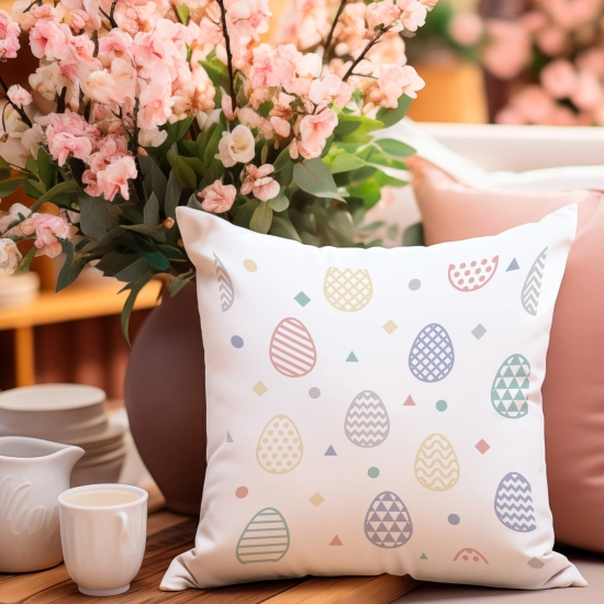PODUSZKA WIELKANOCNA 40x40 JASIEK WIELKANOC ZAJĄC PISANKI KRÓLIK ŚWIĄTECZNA