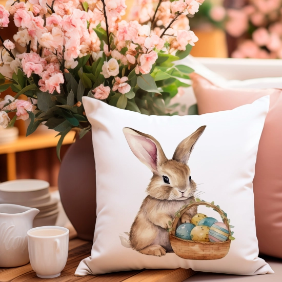 PODUSZKA WIELKANOCNA 40x40 JASIEK WIELKANOC ZAJĄC PISANKI KRÓLIK ŚWIĄTECZNA