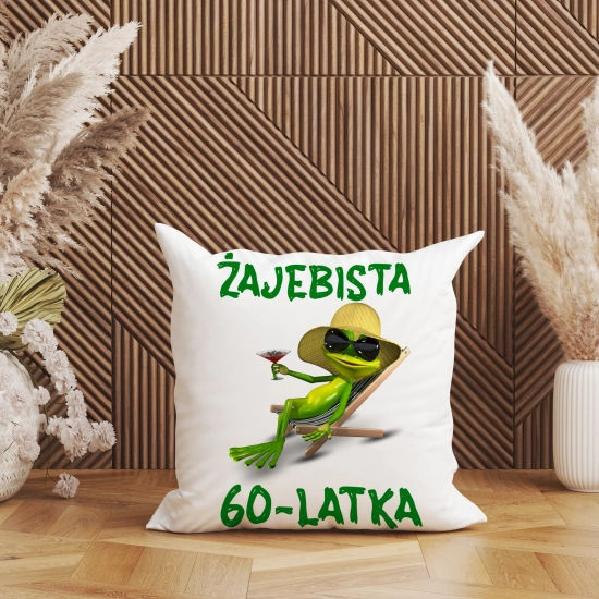 PODUSZKA 40x40 PREZENT URODZINY 60 SZEŚĆDZIESIĄTKĘ