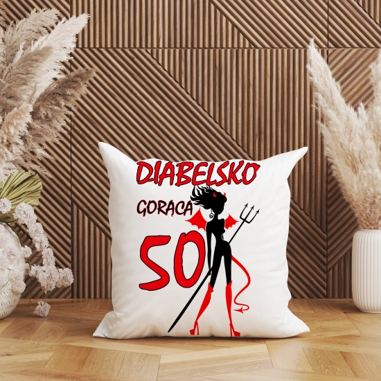PODUSZKA 40x40 PREZENT URODZINY 50 PIĘĆDZIESIĄTKĘ