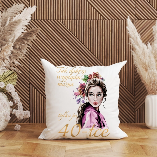 PODUSZKA 40x40 PREZENT URODZINY 40 CZTERDZIESTKĘ