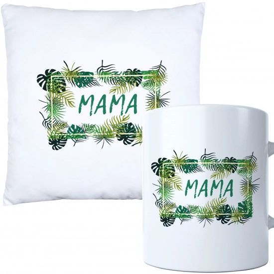 KOMPLET DLA MAMY PODUSZKA 40X40CM + KUBEK 330ml NA PREZENT DZIEŃ MATKI MAMA
