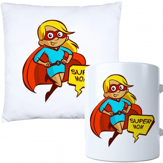 KOMPLET DLA MAMY PODUSZKA 40X40CM + KUBEK 330ml NA PREZENT DZIEŃ MATKI MAMA