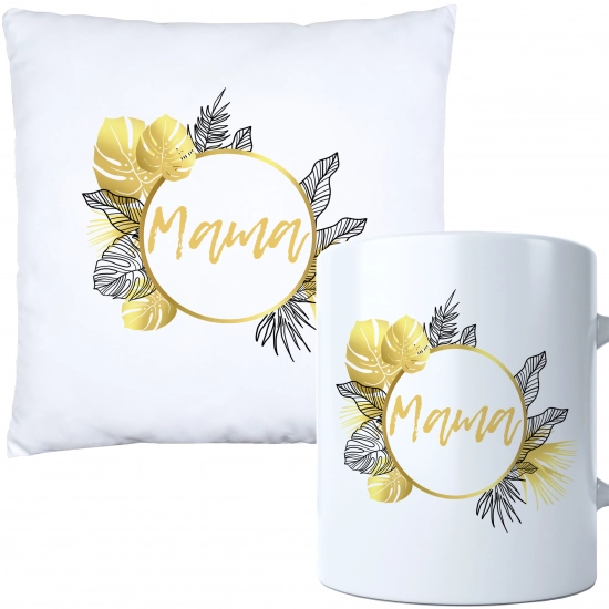 KOMPLET DLA MAMY PODUSZKA 40X40CM + KUBEK 330ml NA PREZENT DZIEŃ MATKI MAMA