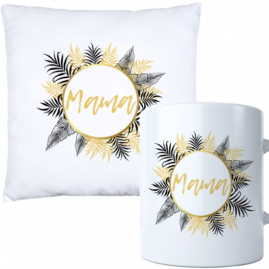 KOMPLET DLA MAMY PODUSZKA 40X40CM + KUBEK 330ml NA PREZENT DZIEŃ MATKI MAMA