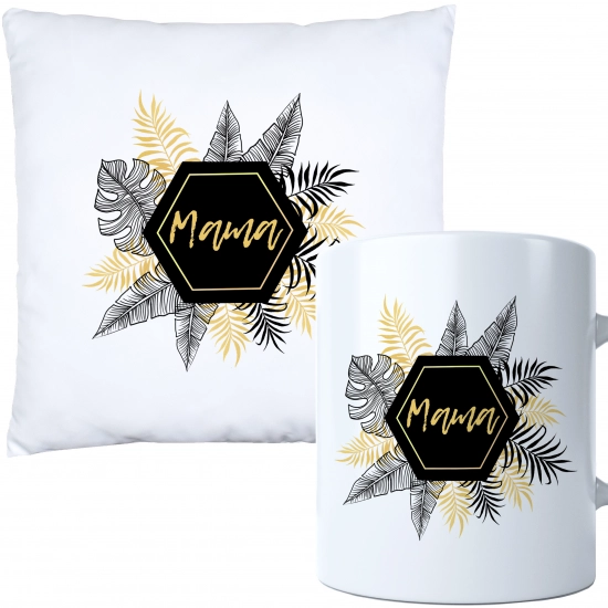 KOMPLET DLA MAMY PODUSZKA 40X40CM + KUBEK 330ml NA PREZENT DZIEŃ MATKI MAMA