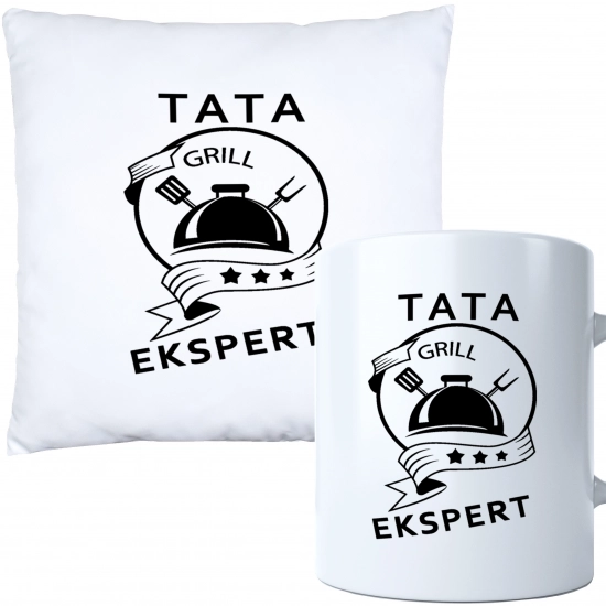 KOMPLET DLA TATY PODUSZKA 40X40CM + KUBEK 330ml NA PREZENT DZIEŃ OJCA TATA