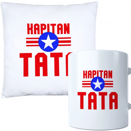 KOMPLET DLA TATY PODUSZKA 40X40CM + KUBEK 330ml NA PREZENT DZIEŃ OJCA TATA