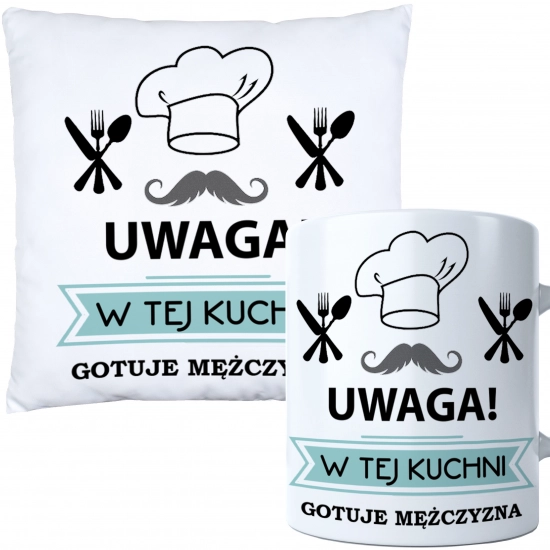 KOMPLET PODUSZKA KUBEK NA DZIEŃ CHŁOPAKA FACETA