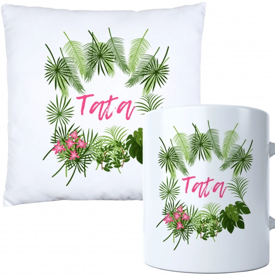 KOMPLET DLA TATY PODUSZKA 40X40CM + KUBEK 330ml NA PREZENT DZIEŃ OJCA TATA