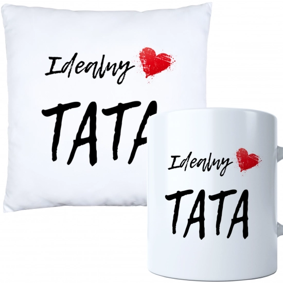 KOMPLET DLA TATY PODUSZKA 40X40CM + KUBEK 330ml NA PREZENT DZIEŃ OJCA TATA