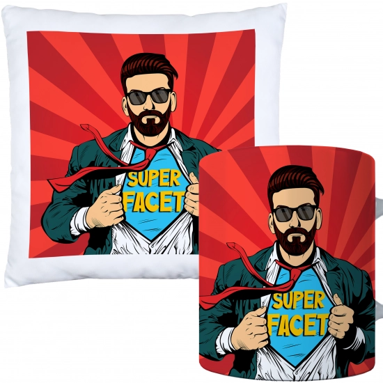 KOMPLET PODUSZKA KUBEK NA DZIEŃ CHŁOPAKA FACETA