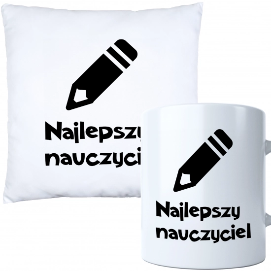 KOMPLET PODUSZKA KUBEK DZIEŃ NAUCZYCIEL WYCHOWAWCA