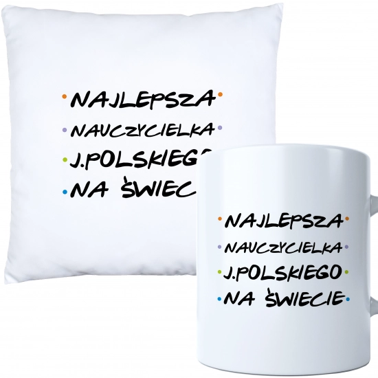 KOMPLET PODUSZKA KUBEK DZIEŃ NAUCZYCIEL WYCHOWAWCA