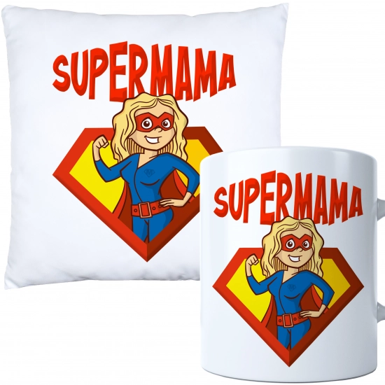KOMPLET DLA MAMY PODUSZKA 40X40CM + KUBEK 330ml NA PREZENT DZIEŃ MATKI MAMA
