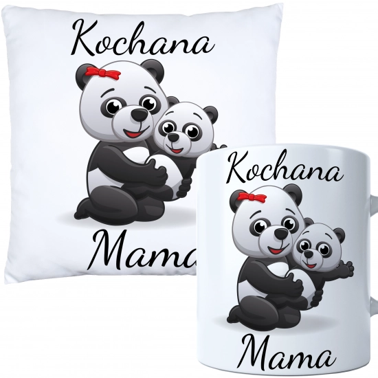 KOMPLET DLA MAMY PODUSZKA 40X40CM + KUBEK 330ml NA PREZENT DZIEŃ MATKI MAMA