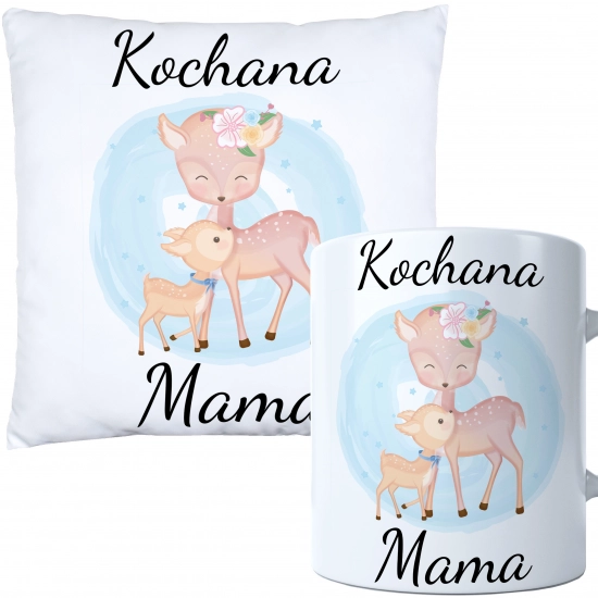KOMPLET DLA MAMY PODUSZKA 40X40CM + KUBEK 330ml NA PREZENT DZIEŃ MATKI MAMA