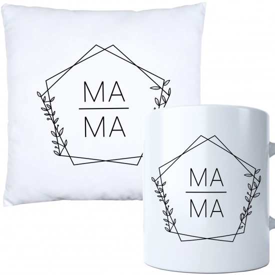 KOMPLET DLA MAMY PODUSZKA 40X40CM + KUBEK 330ml NA PREZENT DZIEŃ MATKI MAMA
